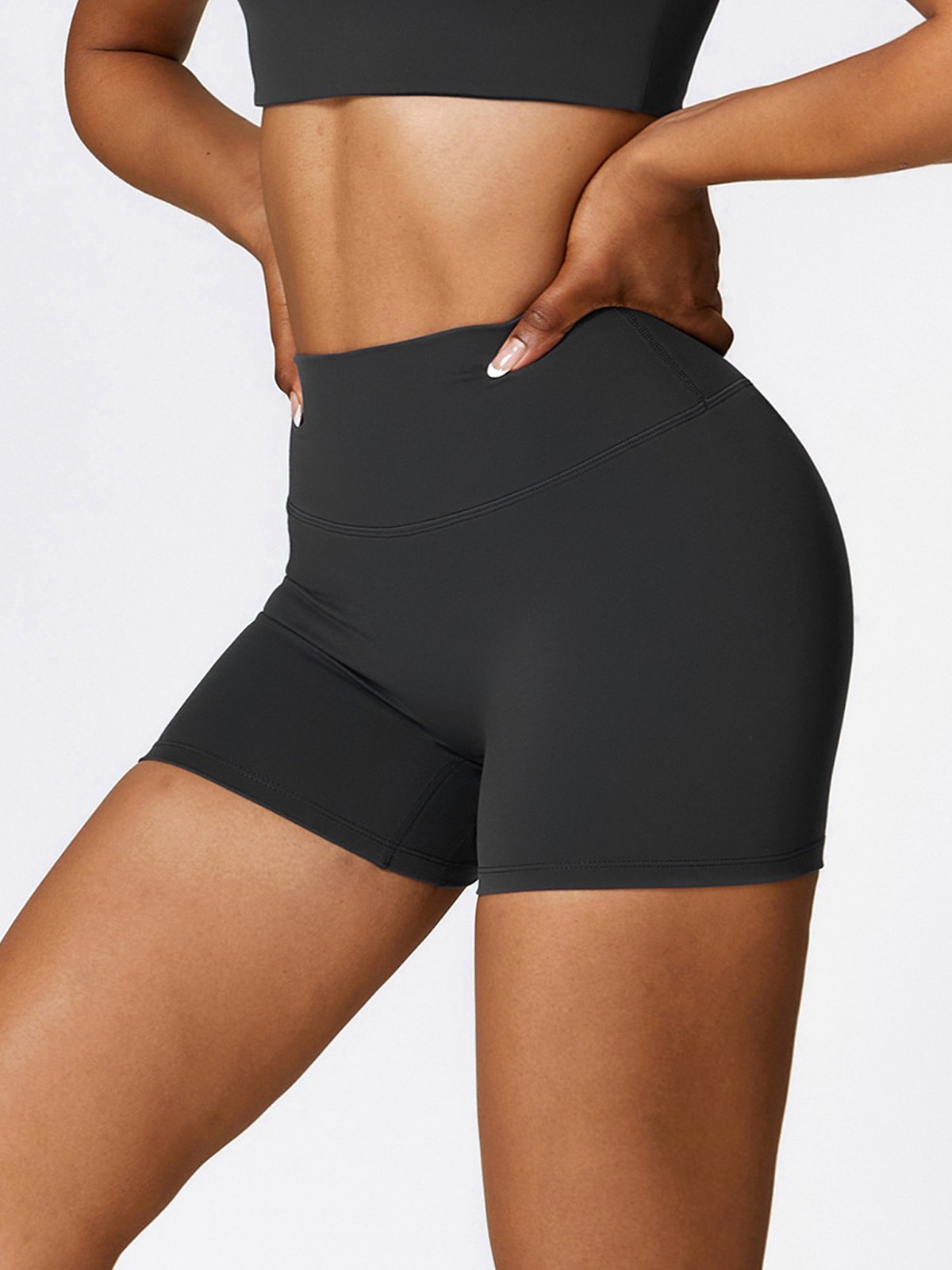 High-Rise Skinny Tummy Control Shorts 3"-OAKWEA