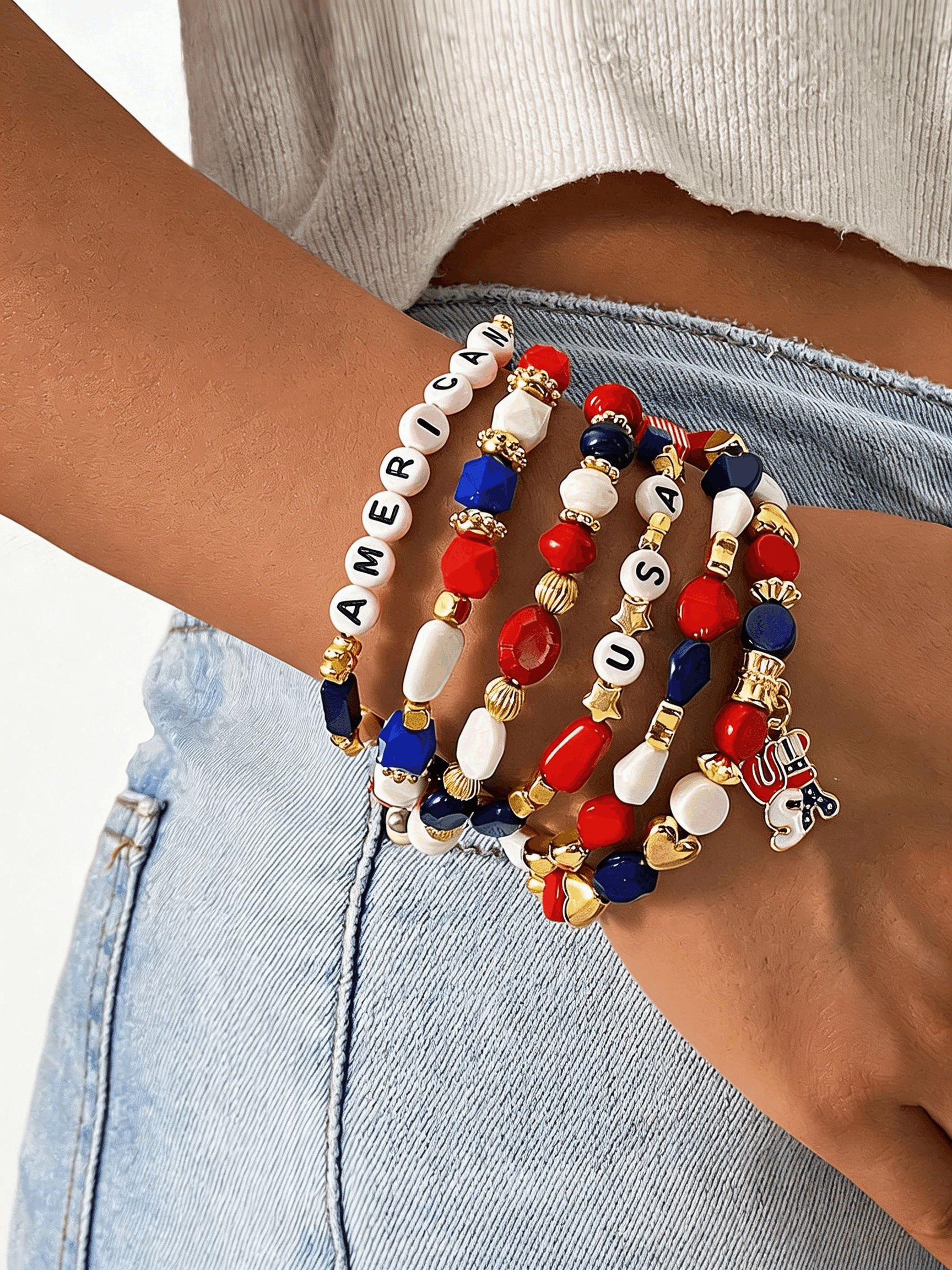 America 250 Freedom Heart Bracelet Stack