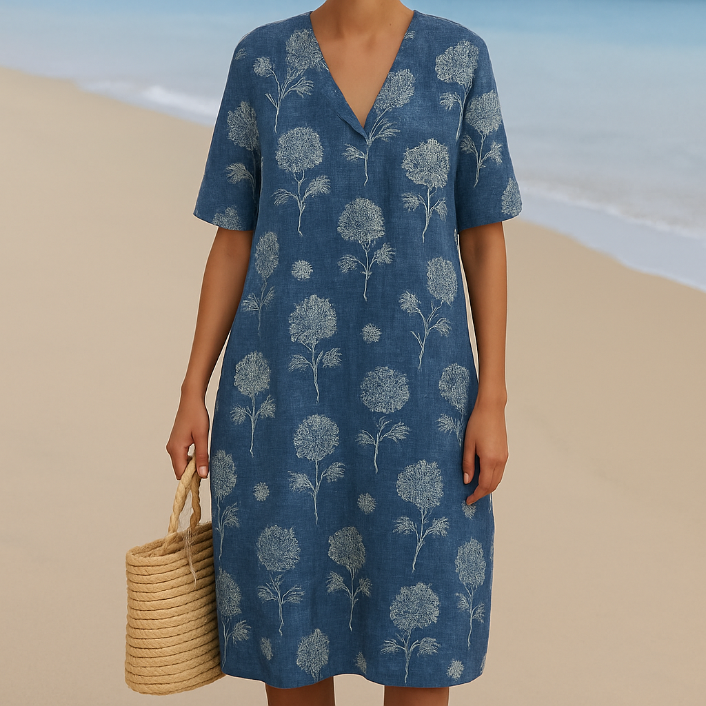 Clarabelle indigo blossom dress
