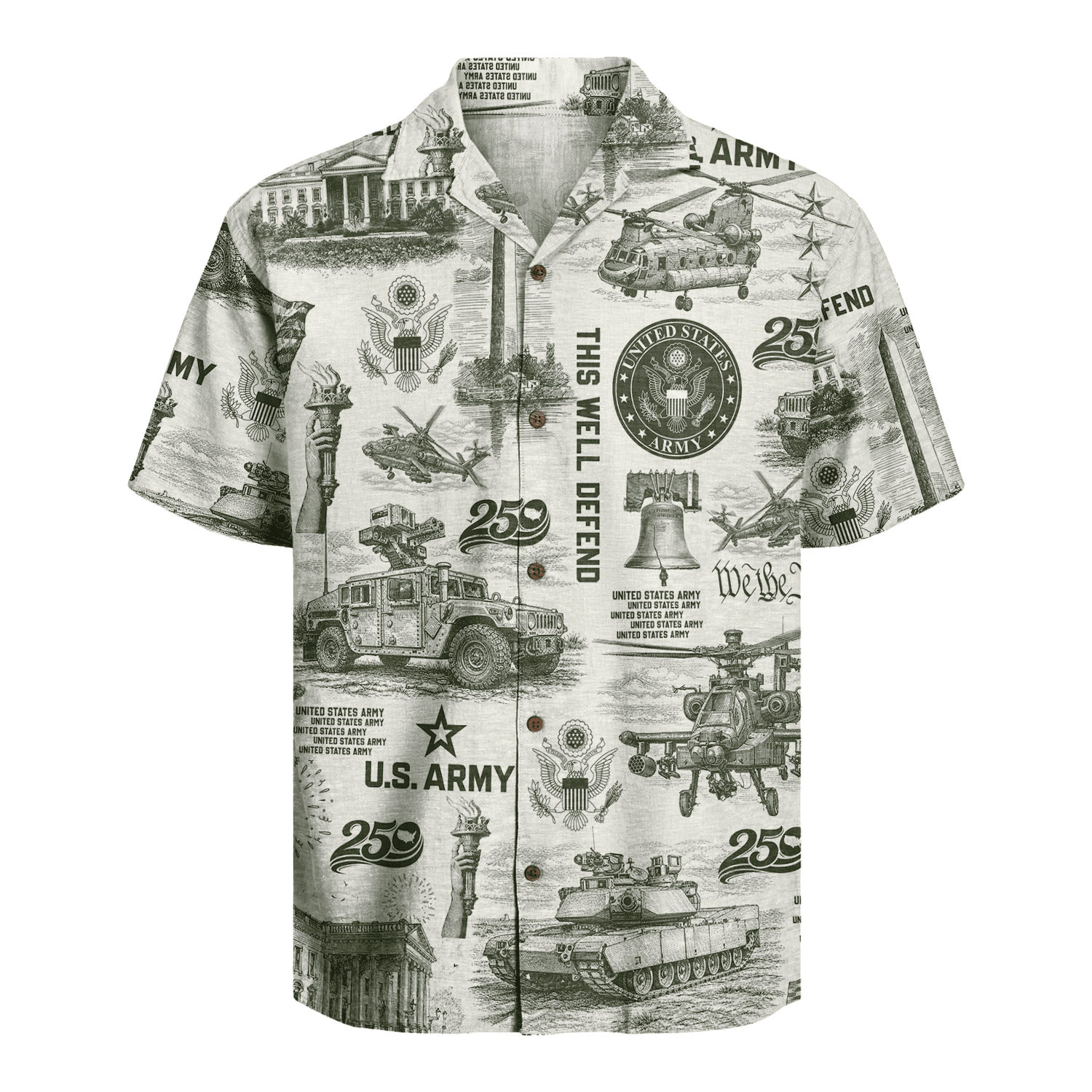 US Army – America 250th Anniversary Hawaiian Shirt
