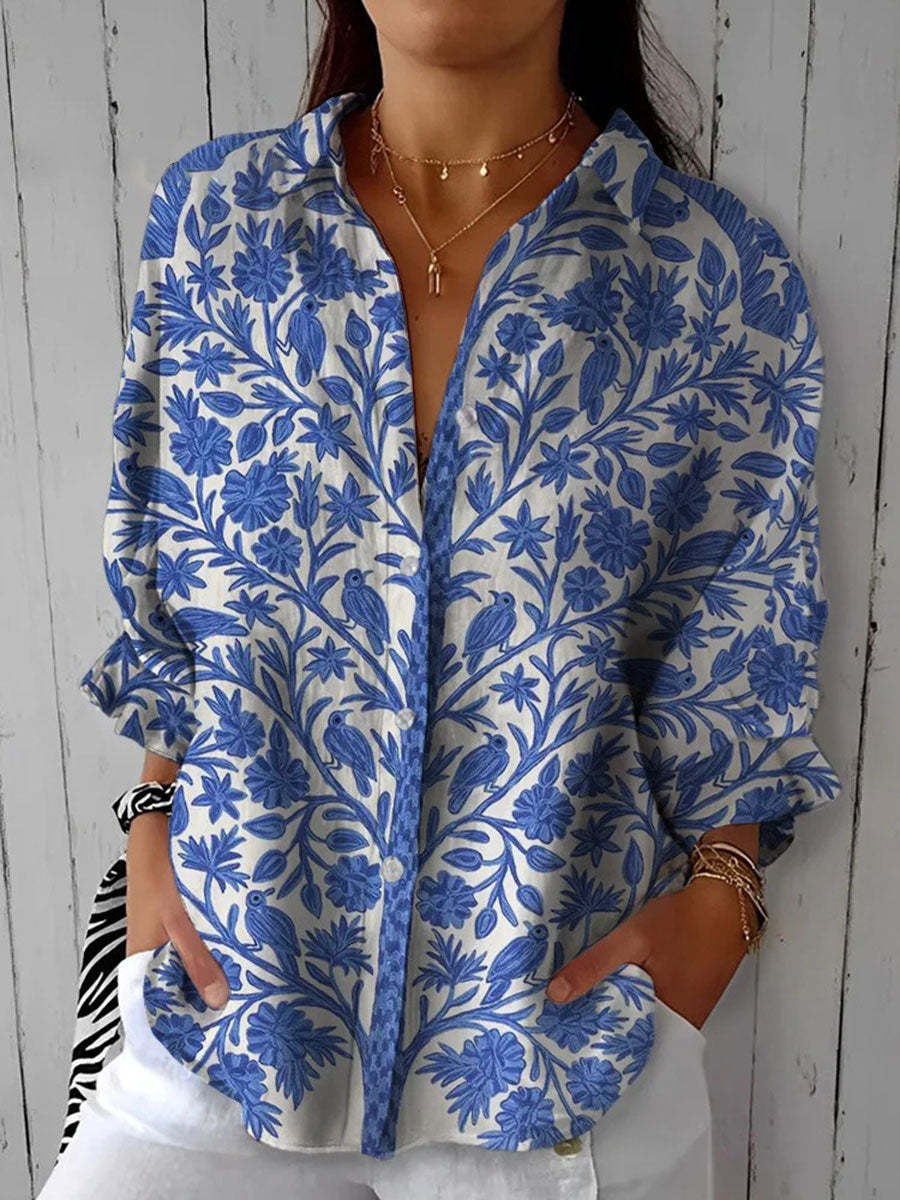 Analeia Blue Garden Blouse