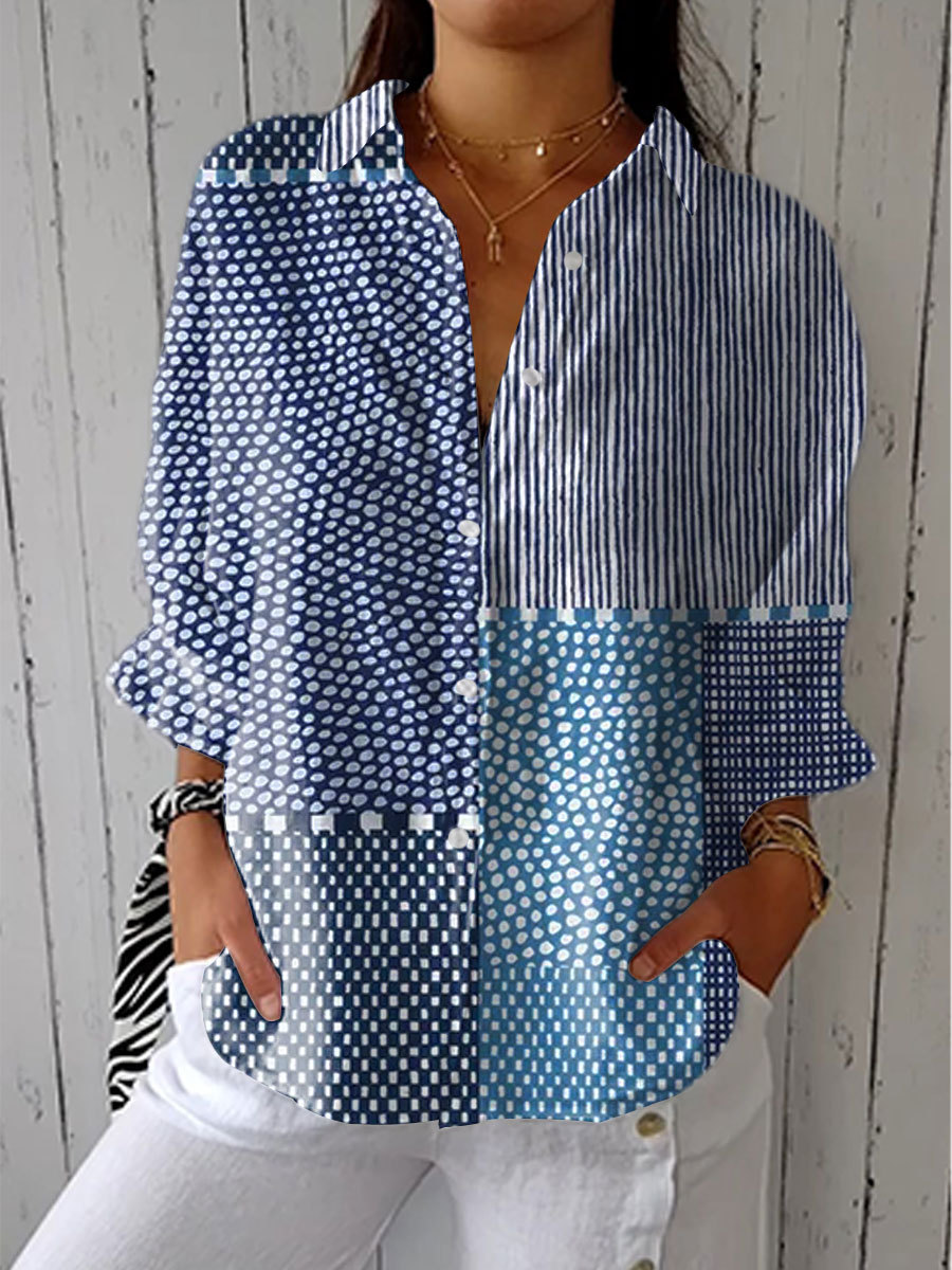 Jolie Ocean Patchwork Blouse