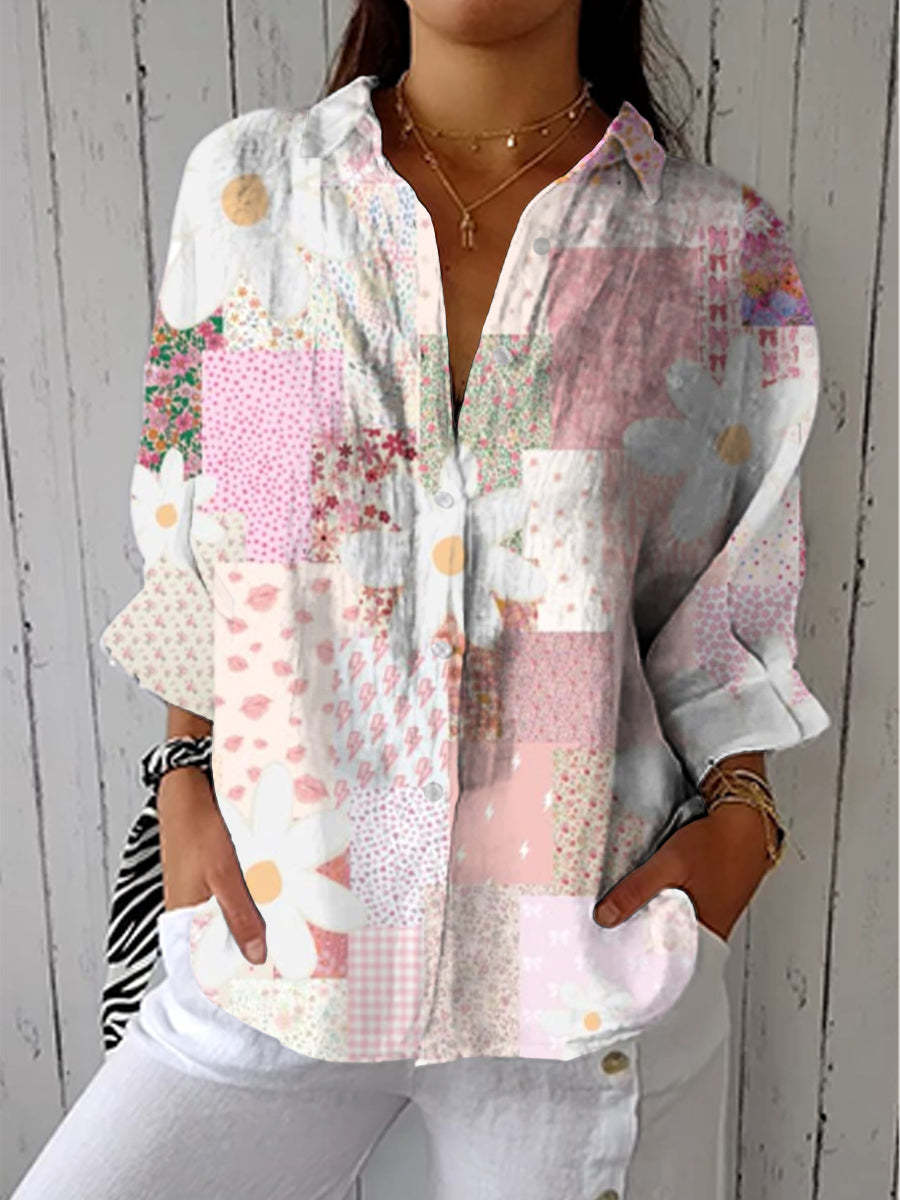Nancy Patchwork Daisy Blouse