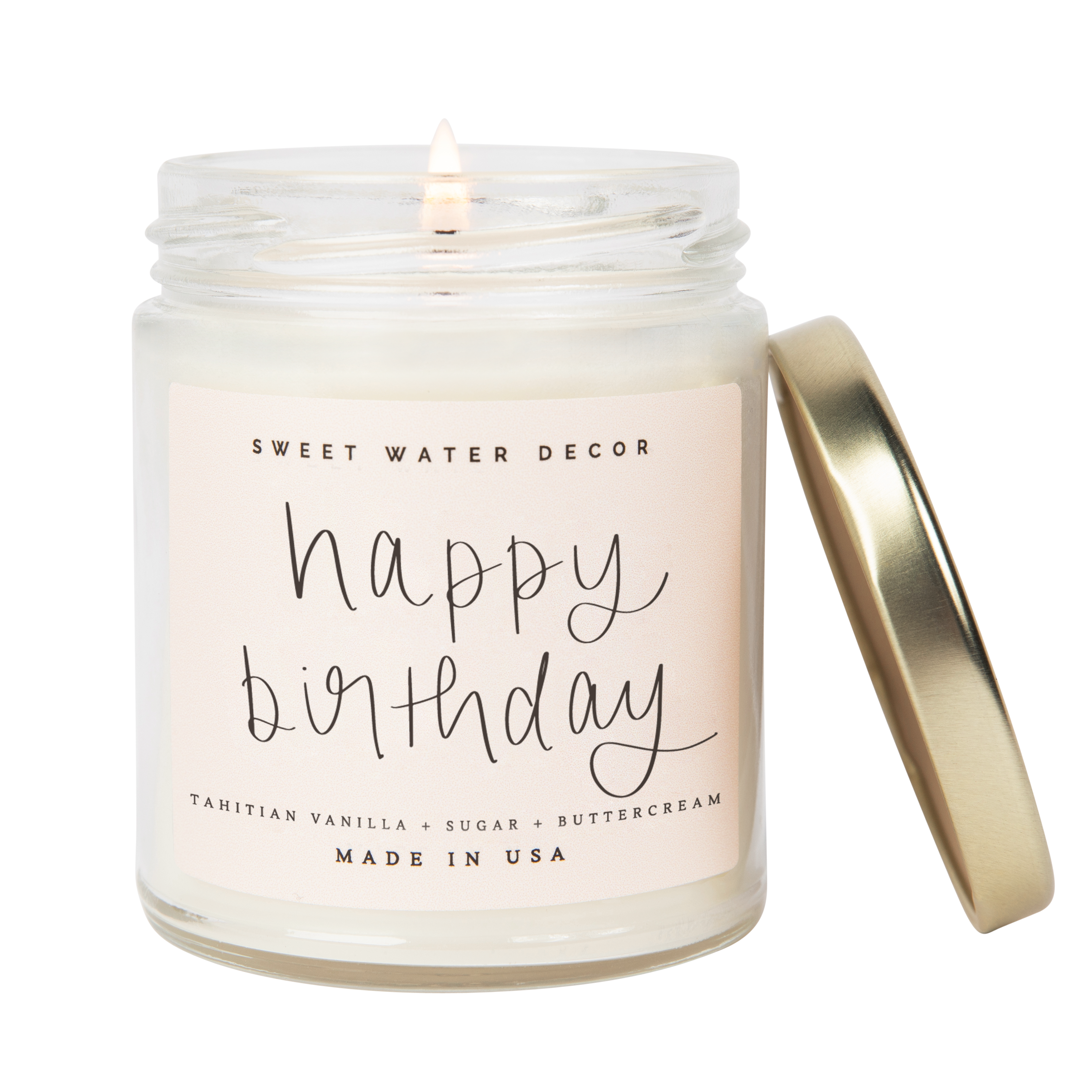 Happy Birthday Soy Candle - Clear Jar - 9 oz