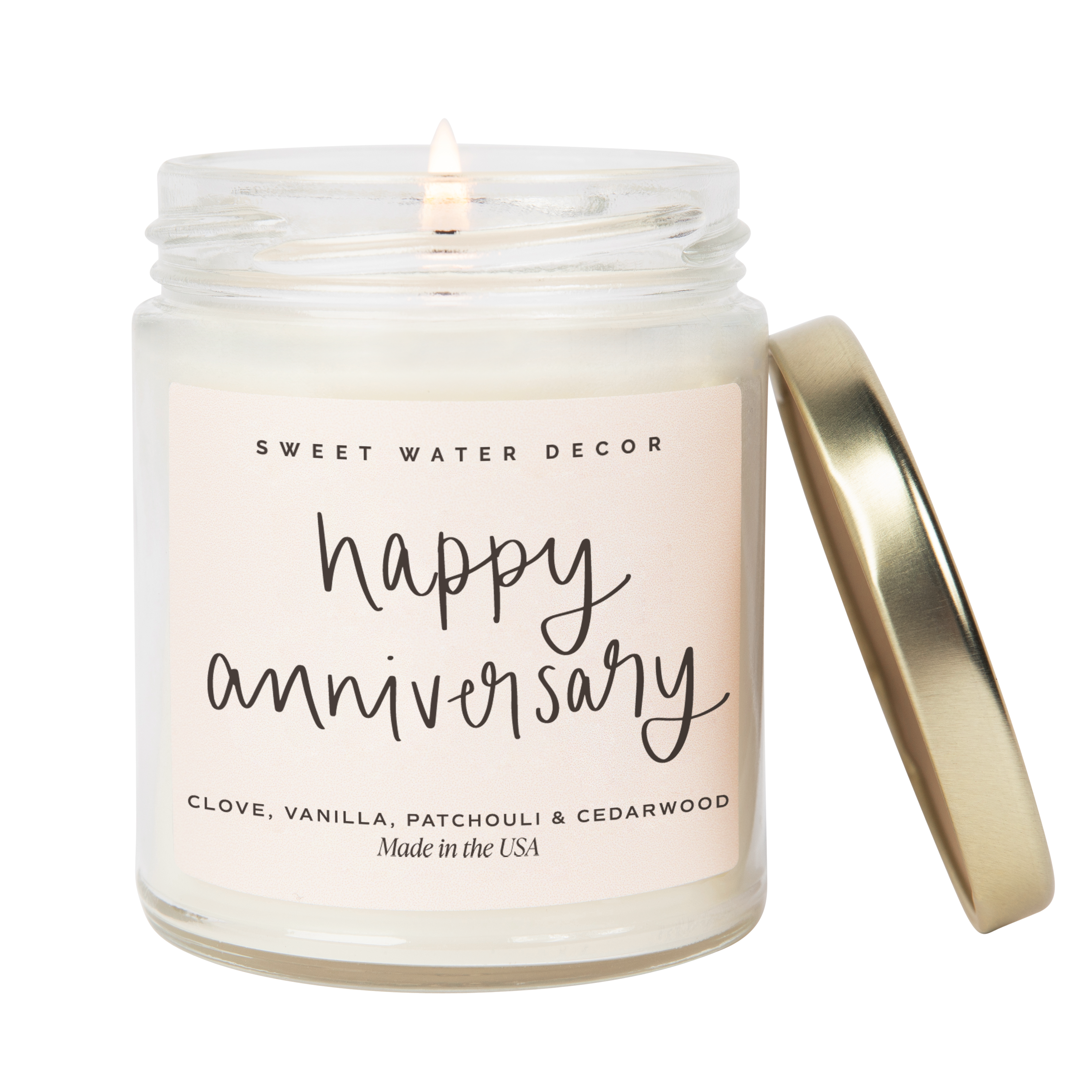 Happy Anniversary Soy Candle - Clear Jar - 9 oz