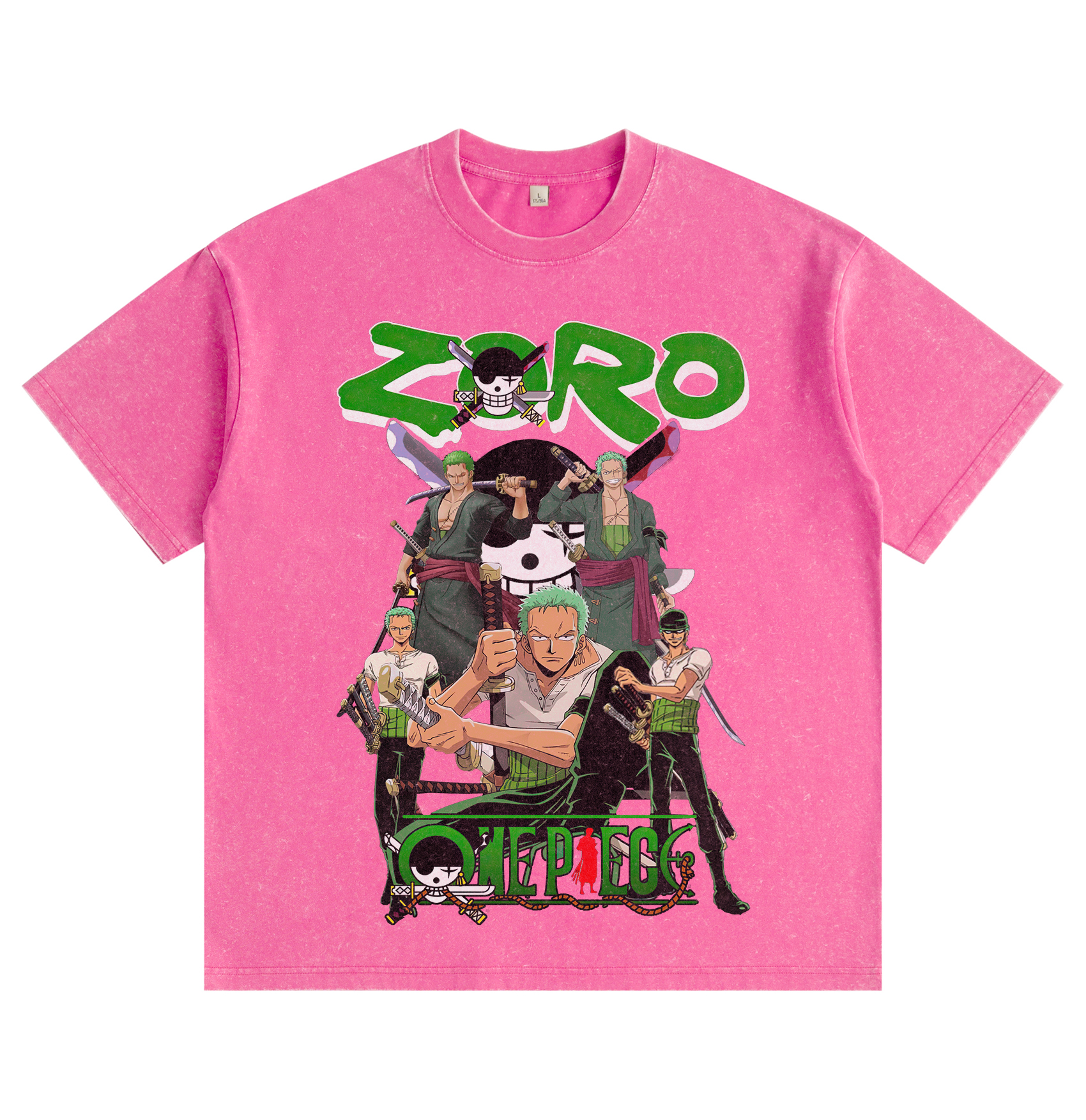 One Piece Zoro Distressed Washed T-Shirt