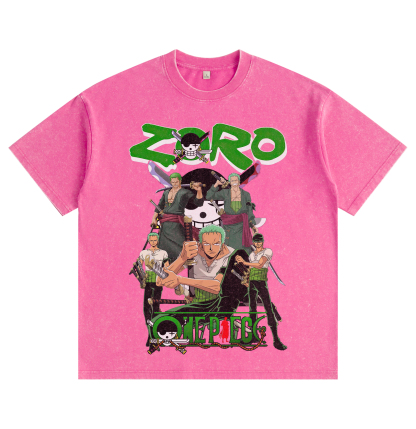 One Piece Zoro Distressed Washed T-Shirt