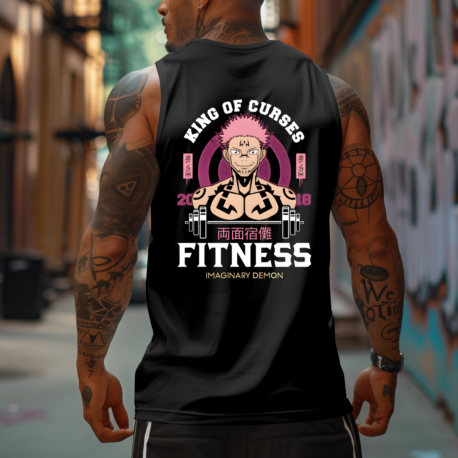 Casual Anime Fitness Printed Tank Top-AnimeClothe