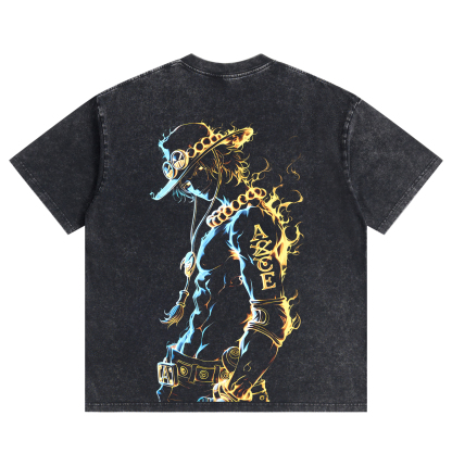 One Piece Luffy Gear 5 Distressed Washed T-Shirt
