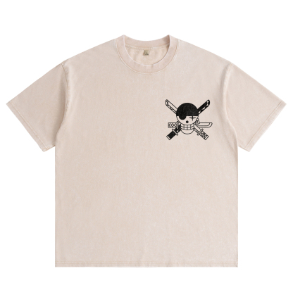 One Piece Zoro Distressed Washed T-Shirt