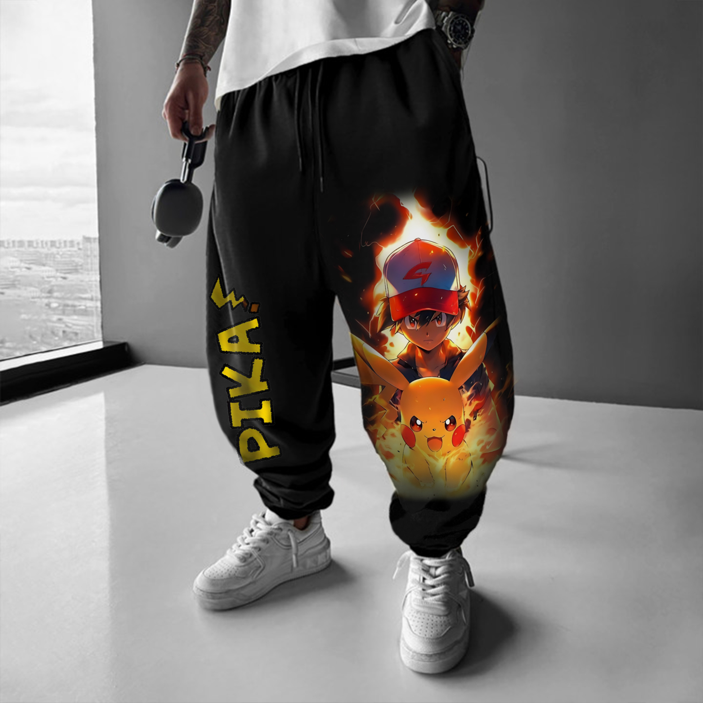 Unisex   Casual Anime Streetwear Pants-AnimeClothe