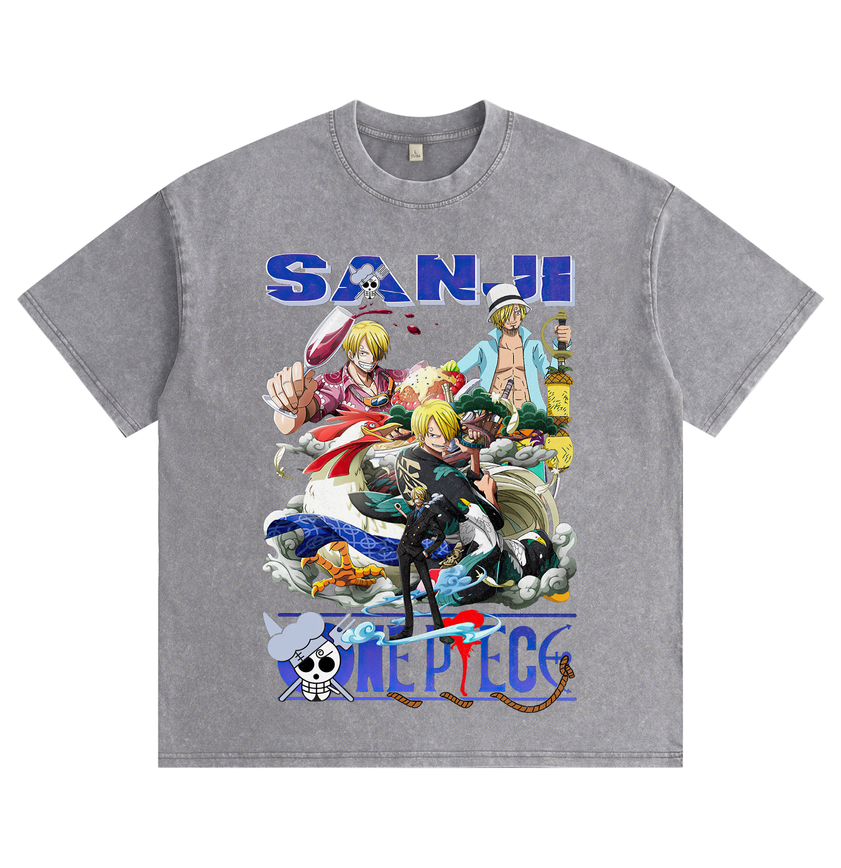 One Piece Sanji's washed T-shirt