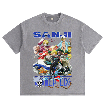 One Piece Sanji's washed T-shirt
