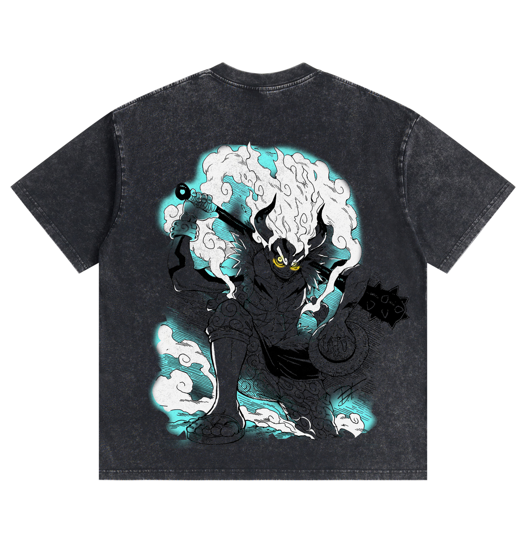 One Piece Luffy Gear 5 Distressed Washed T-Shirt