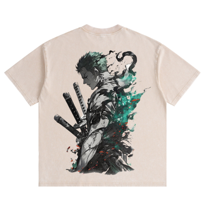 One Piece Zoro Distressed Washed T-Shirt