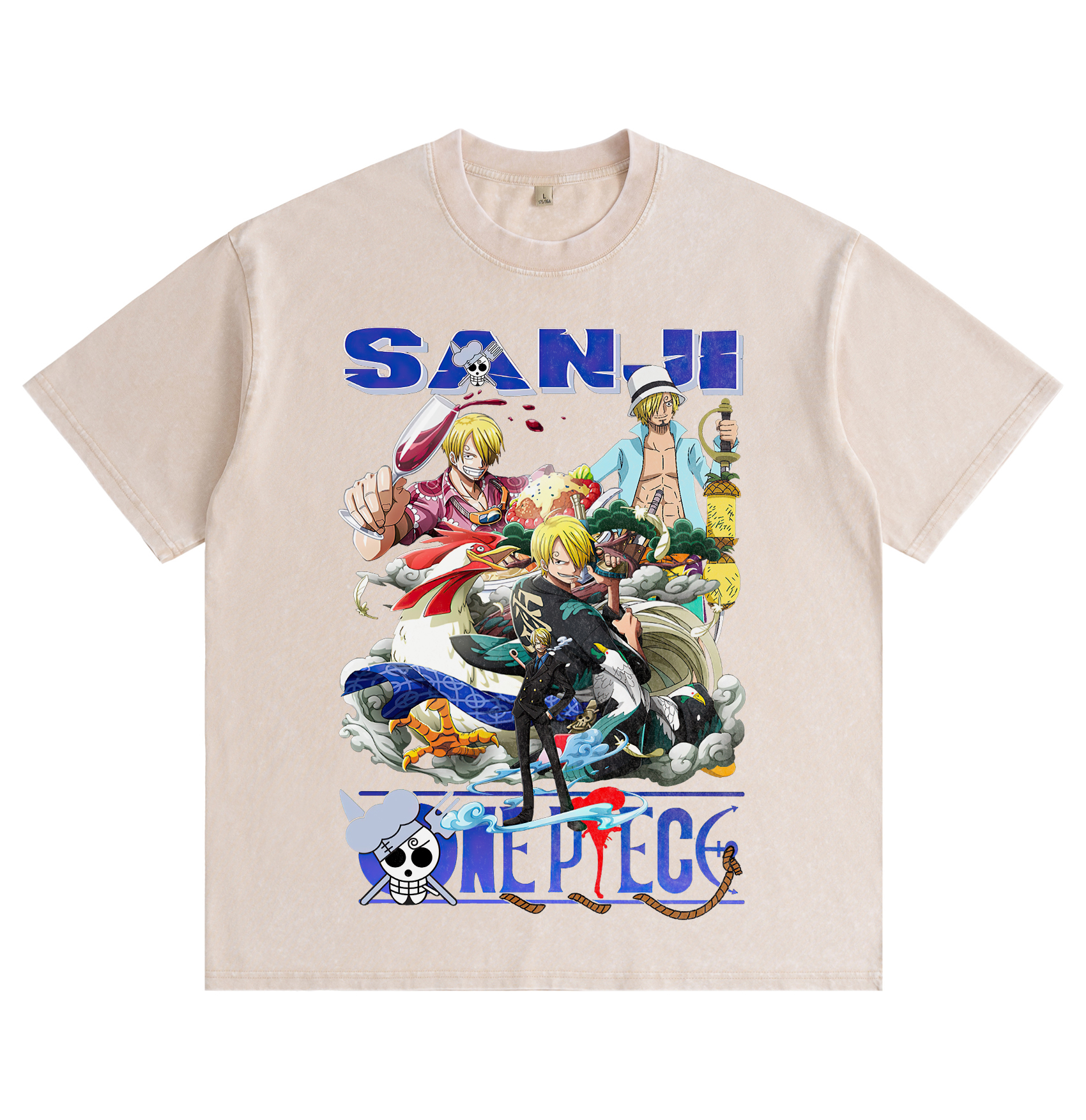 One Piece Sanji's washed T-shirt