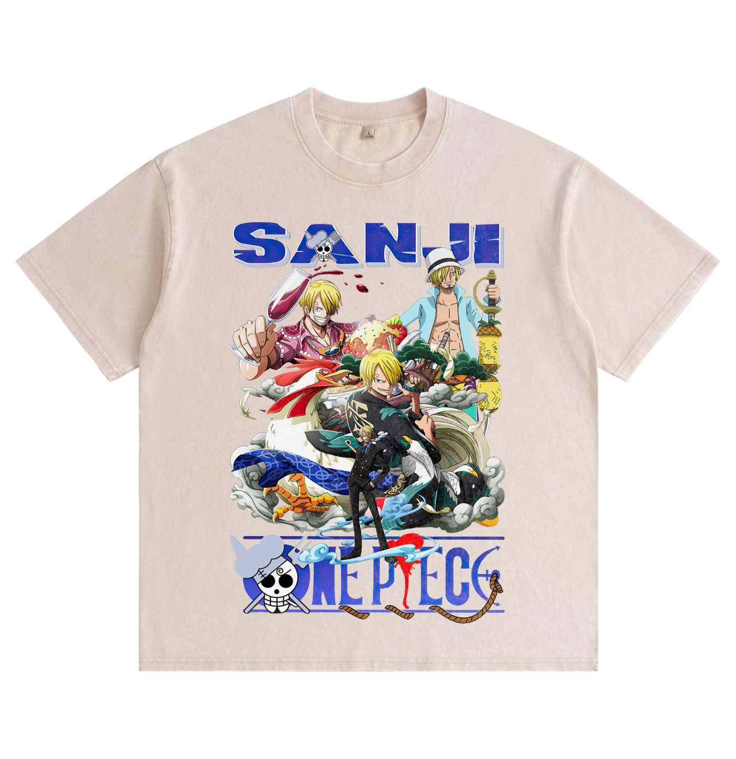 One Piece Sanji's washed T-shirt