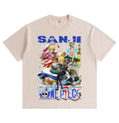 One Piece Sanji's washed T-shirt