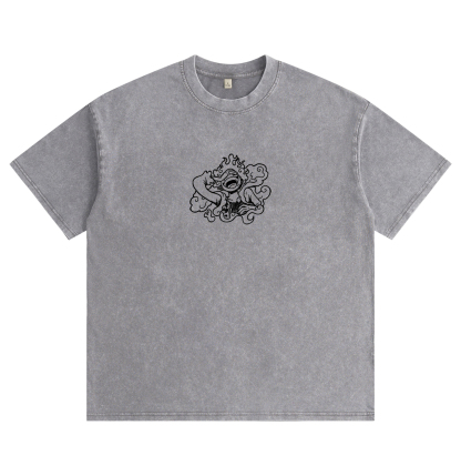 One Piece Luffy Gear 5 Distressed Washed T-Shirt