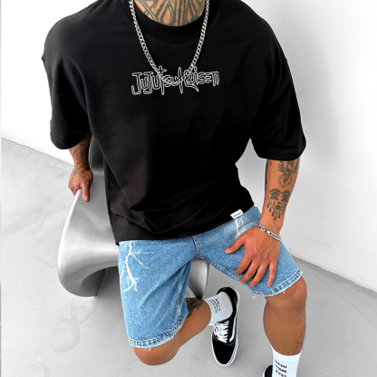 Oversized Unisex Anime Gojo Satoru Print Hoodie-AnimeClothe