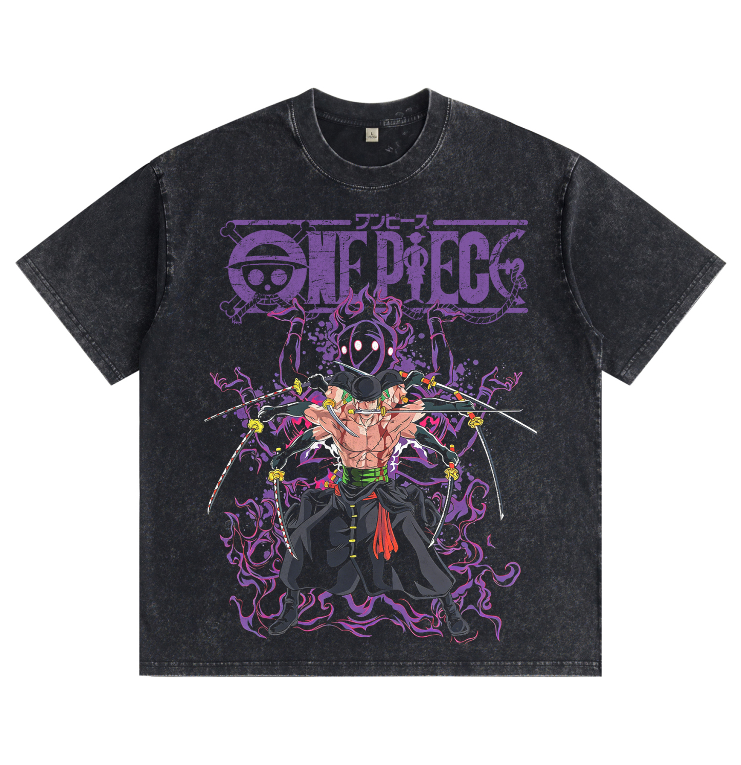 One Piece Zoro NineSword Style Washed T-Shirt