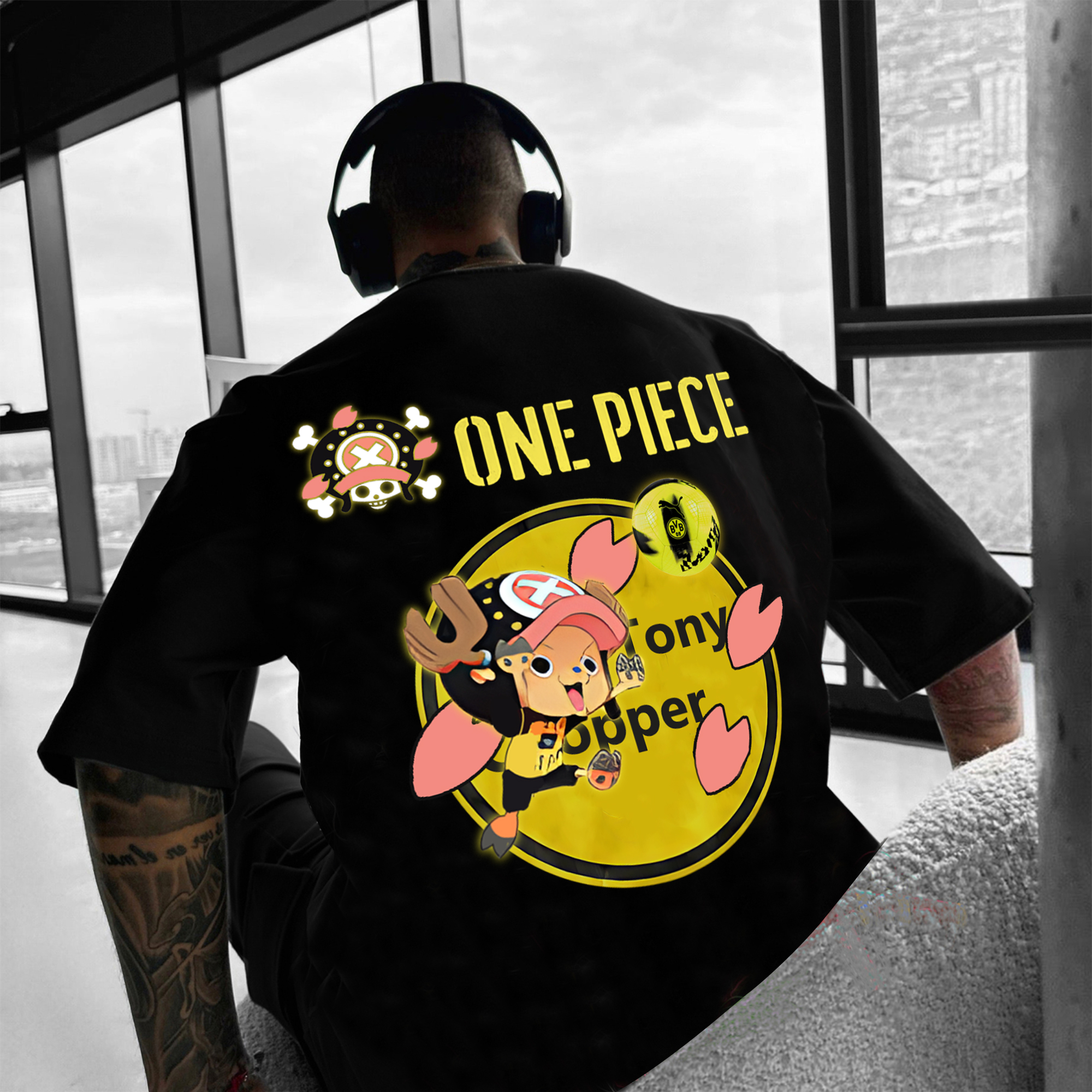 Unisex Vintage T-shirt | Borussia Dortmund x One Piece-AnimeClothe
