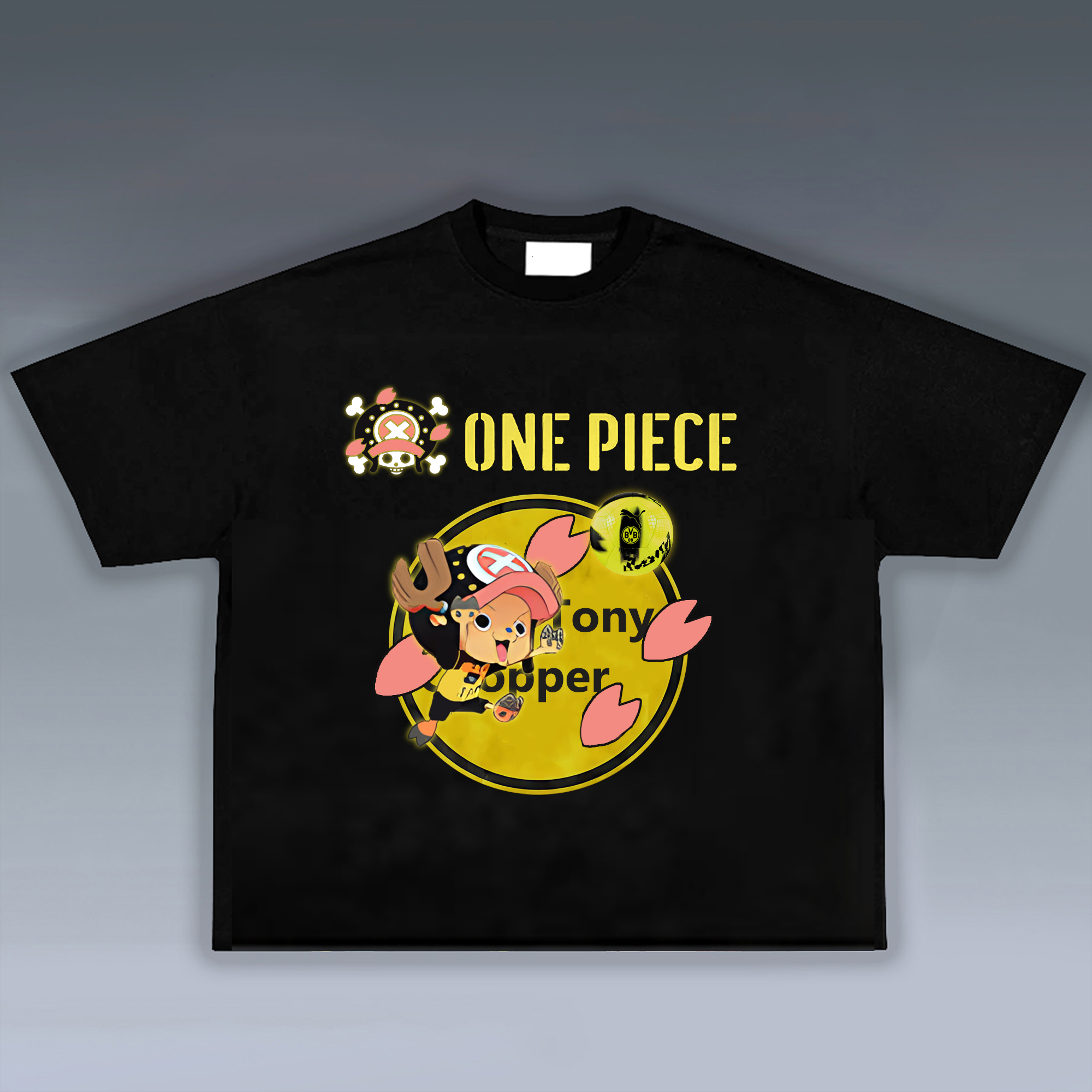 Unisex Vintage T-shirt | Borussia Dortmund x One Piece-AnimeClothe