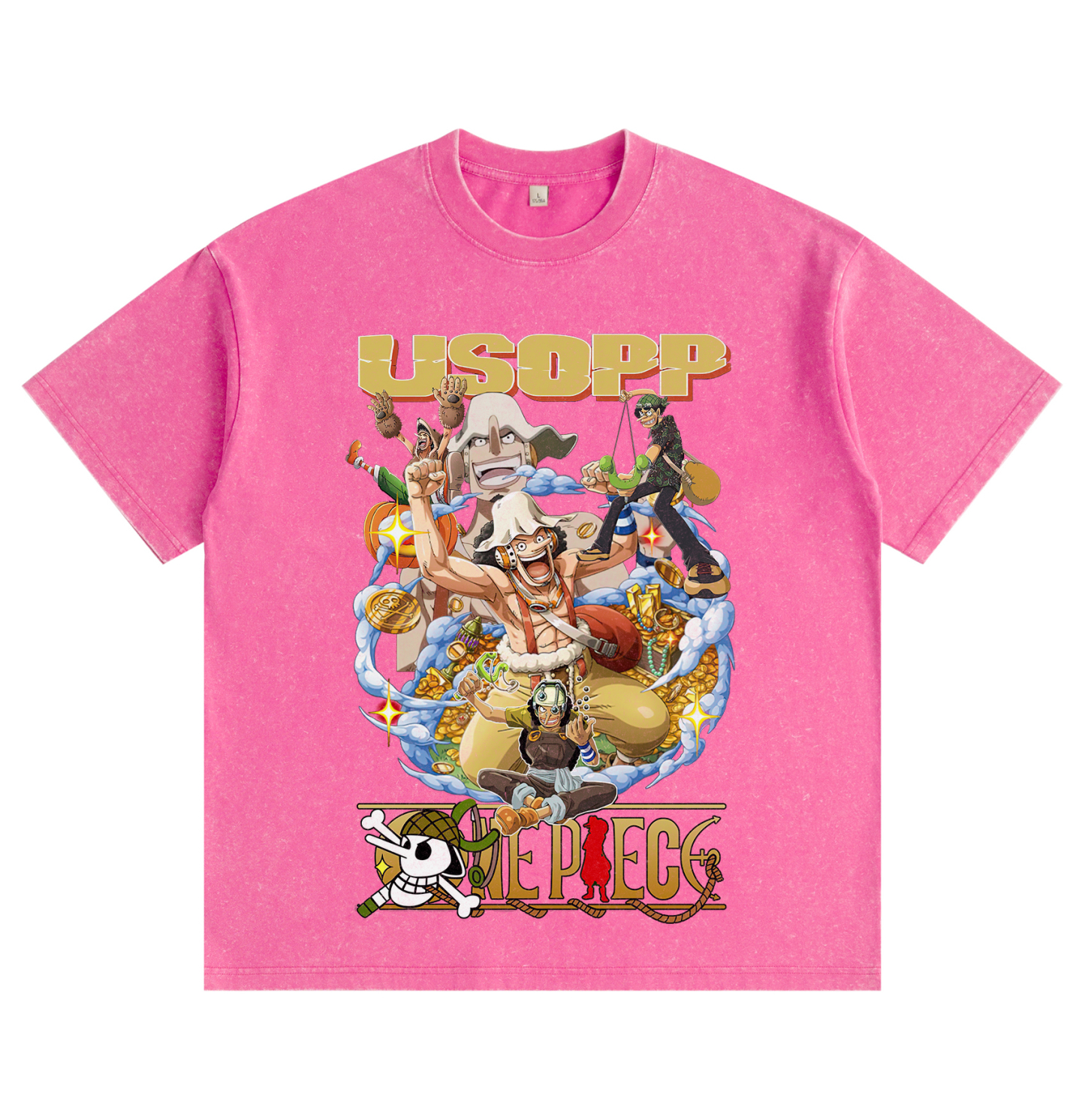 One Piece Usopp Distressed Washed T-Shirt