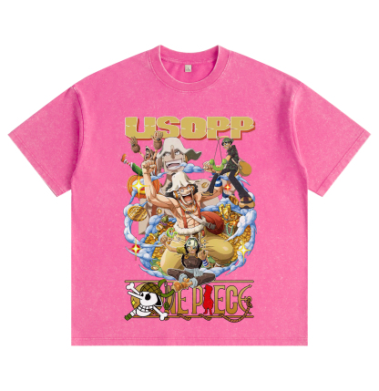 One Piece Usopp Distressed Washed T-Shirt