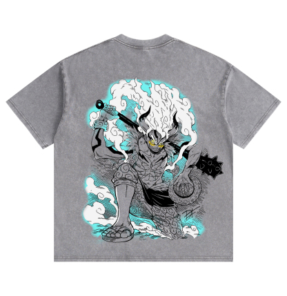 One Piece Luffy Gear 5 Distressed Washed T-Shirt