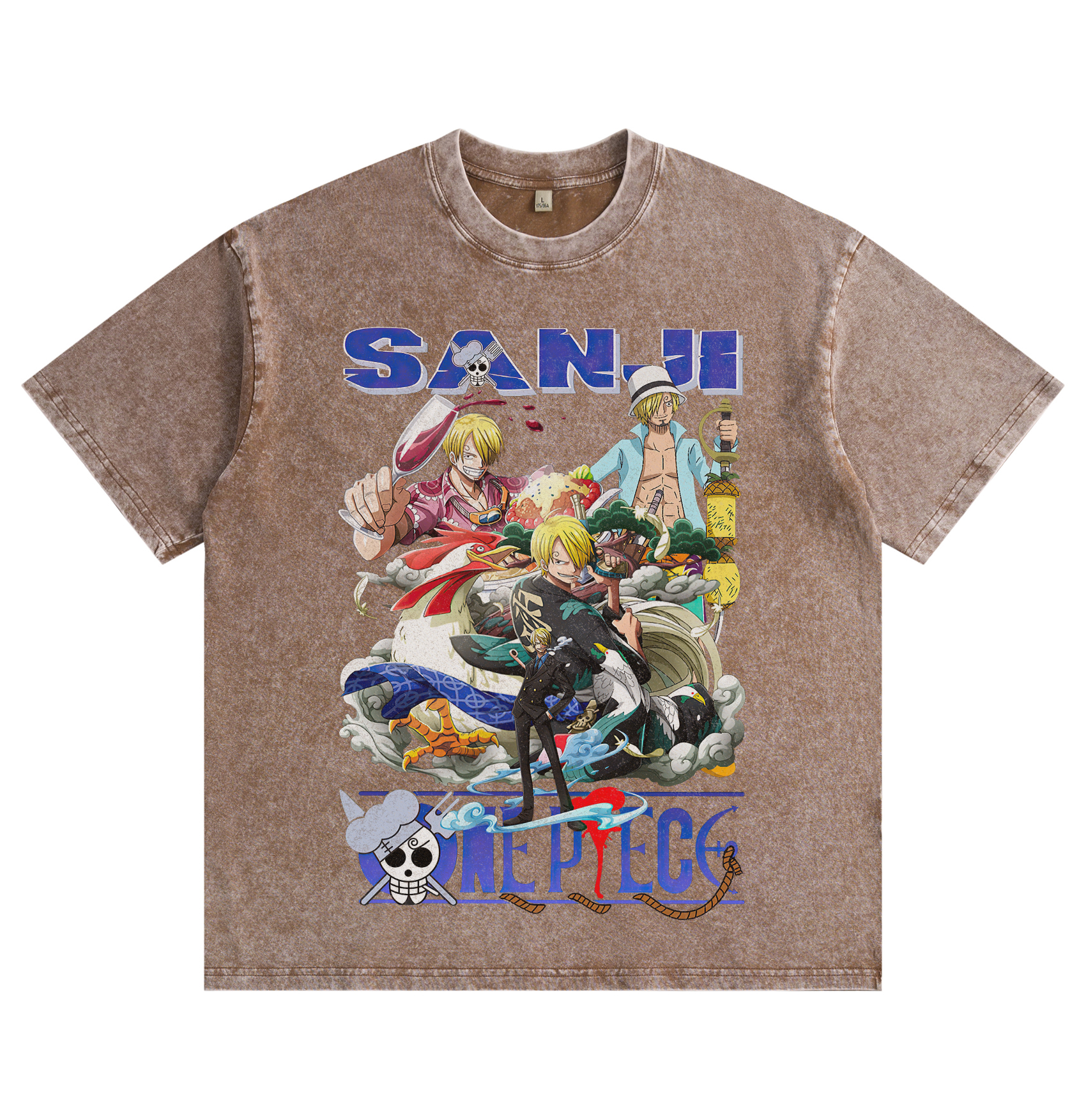 One Piece Sanji's washed T-shirt