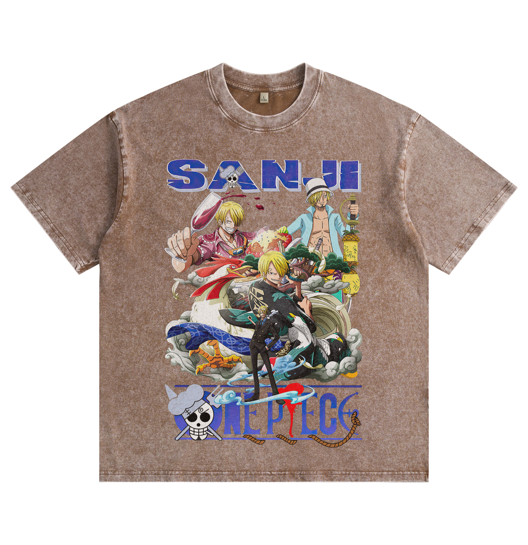 One Piece Sanji's washed T-shirt