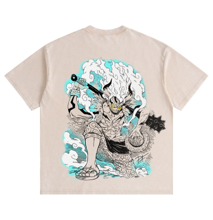 One Piece Luffy Gear 5 Distressed Washed T-Shirt