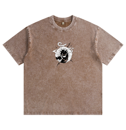One Piece Luffy Gear 5 Distressed Washed T-Shirt