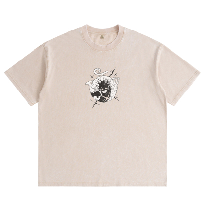 One Piece Luffy Gear 5 Distressed Washed T-Shirt