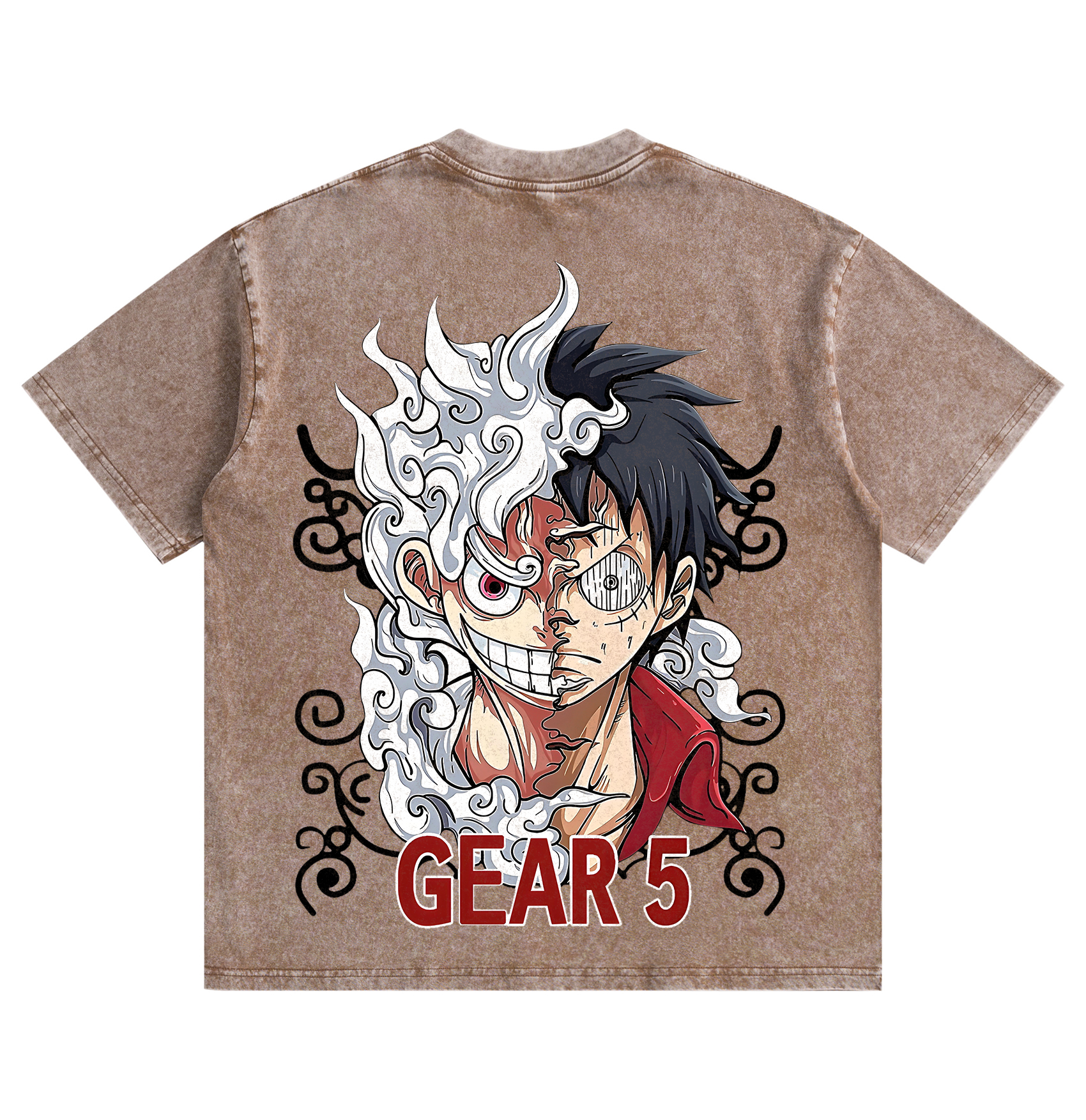 One Piece Luffy Gear 5 Distressed Washed T-Shirt