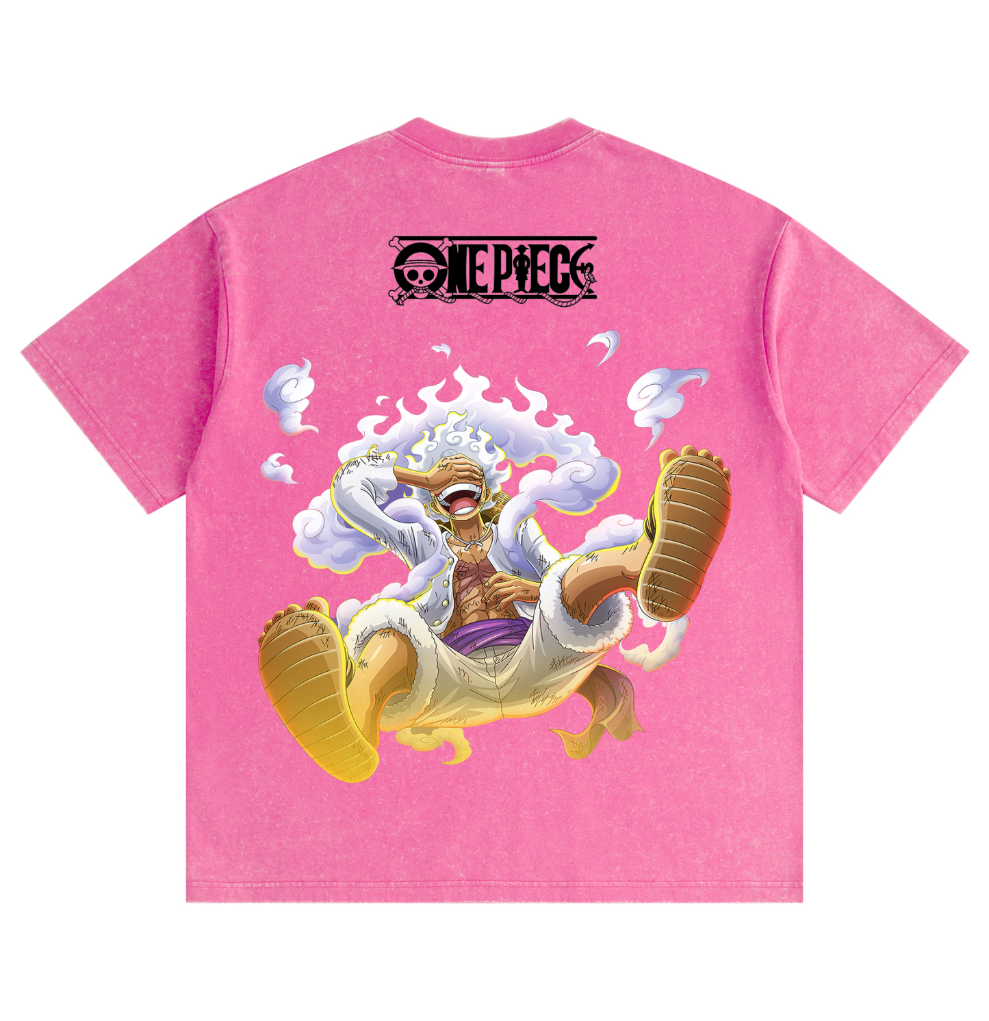 One Piece Luffy Gear 5 Distressed Washed T-Shirt