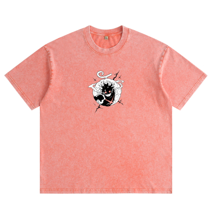 One Piece Luffy Gear 5 Distressed Washed T-Shirt