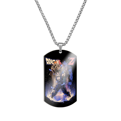 Unisex Anime Color Printed Stainless Steel Dog Tag Necklace