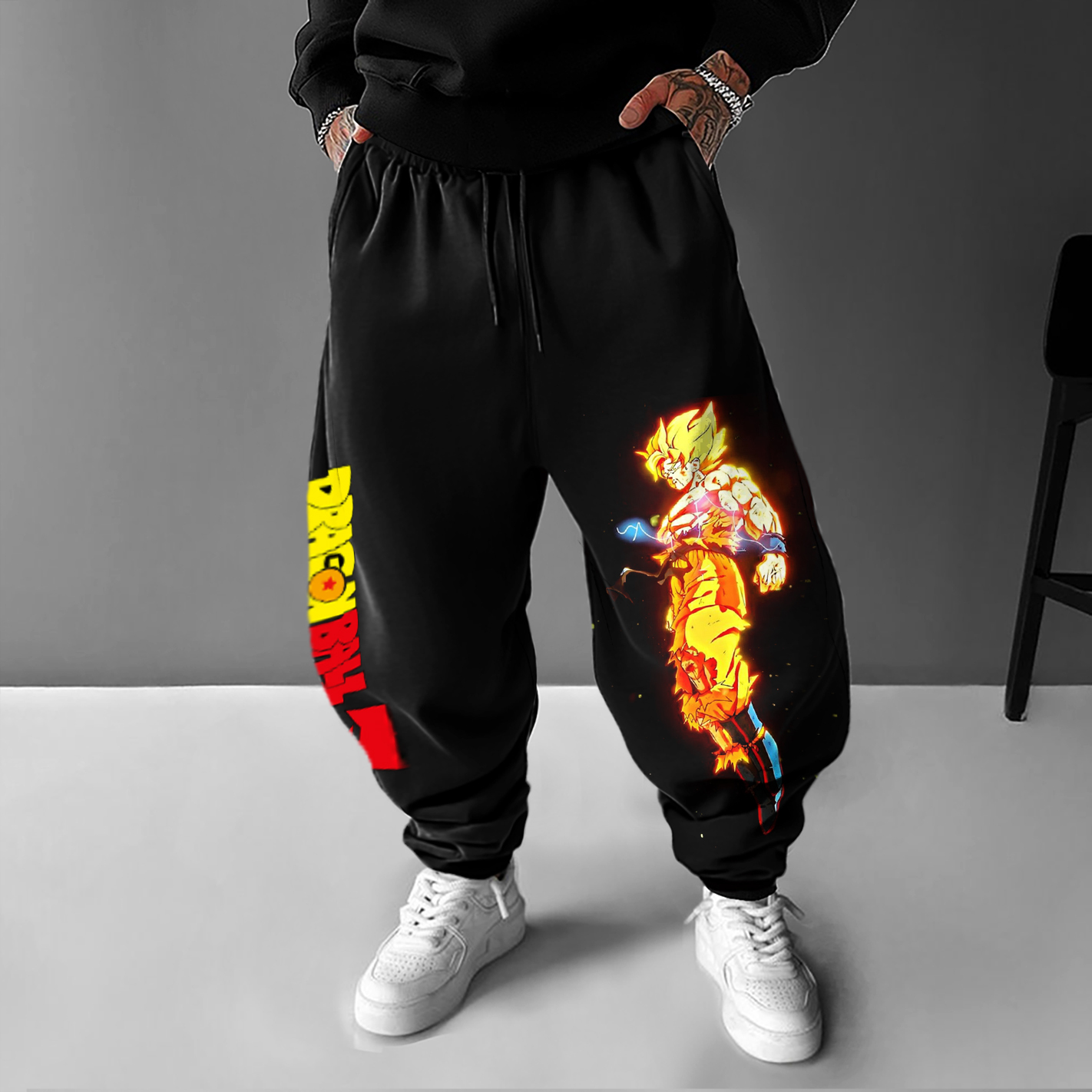 Unisex Anime Print Street Wear Casual Harem Pants-AnimeClothe