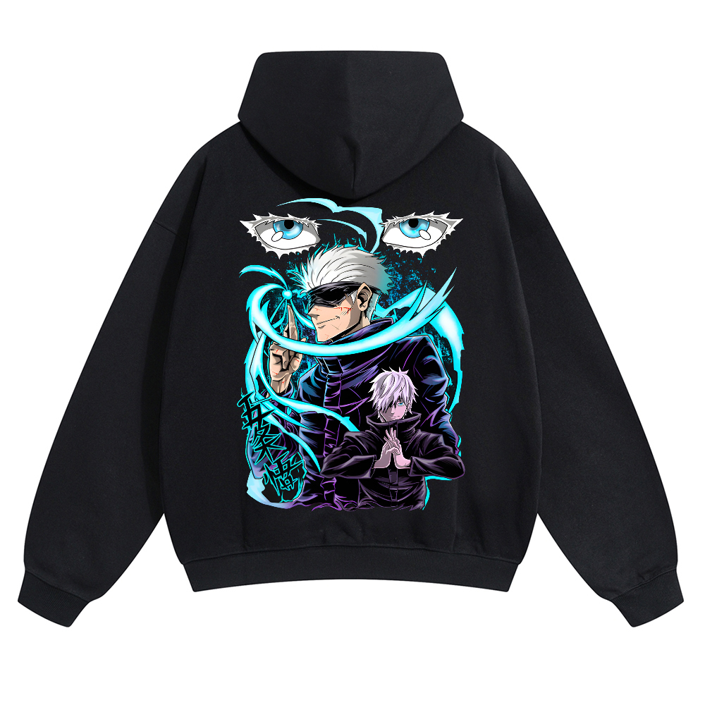Oversized Unisex Anime Gojo Satoru Print Hoodie-AnimeClothe