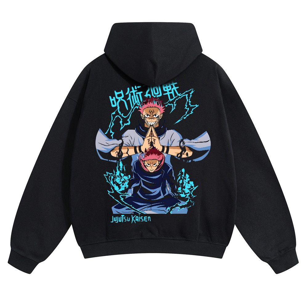 Oversized Unisex Jujutsu Kaisen Anime Print Hoodie-AnimeClothe