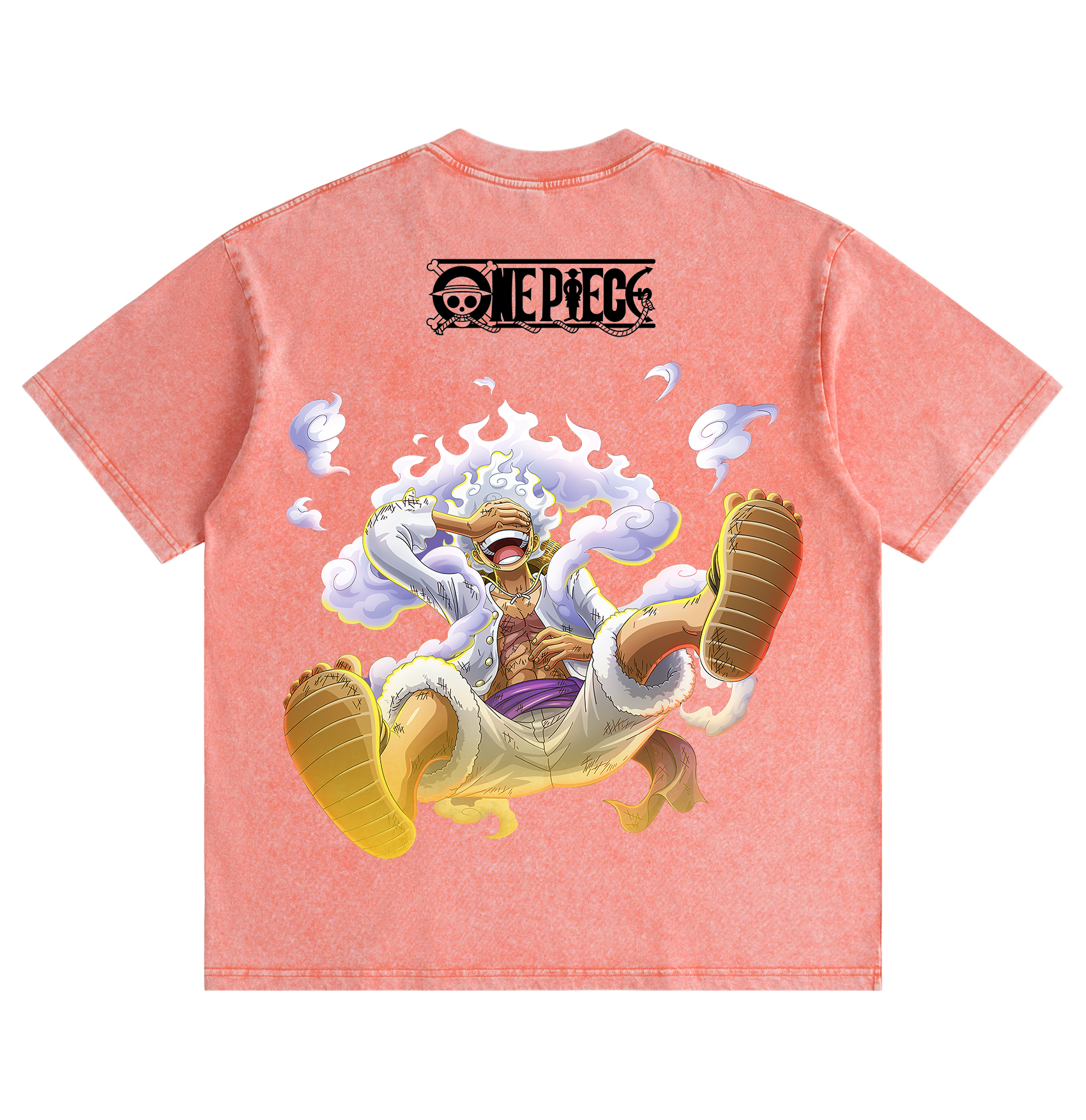 One Piece Luffy Gear 5 Distressed Washed T-Shirt