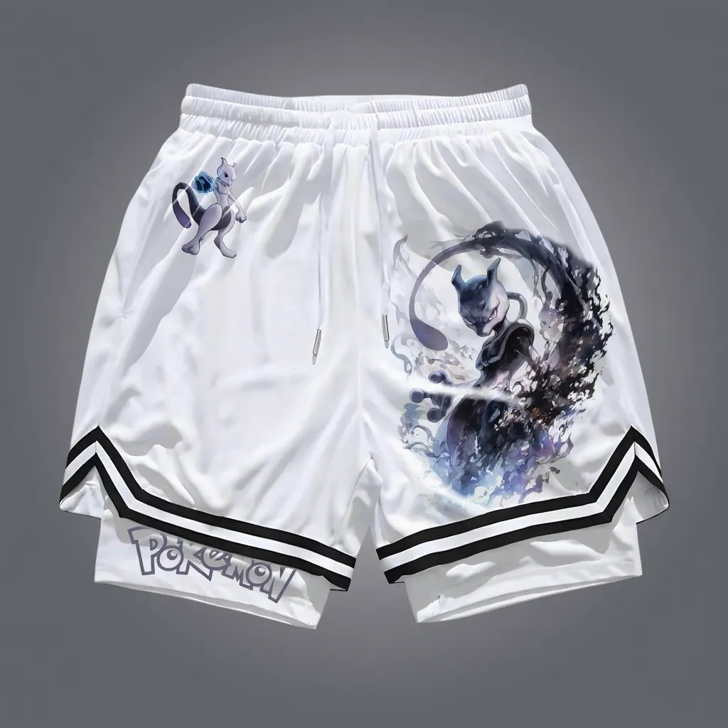 Pokémon Unisex Anime Mewtwo Shorts