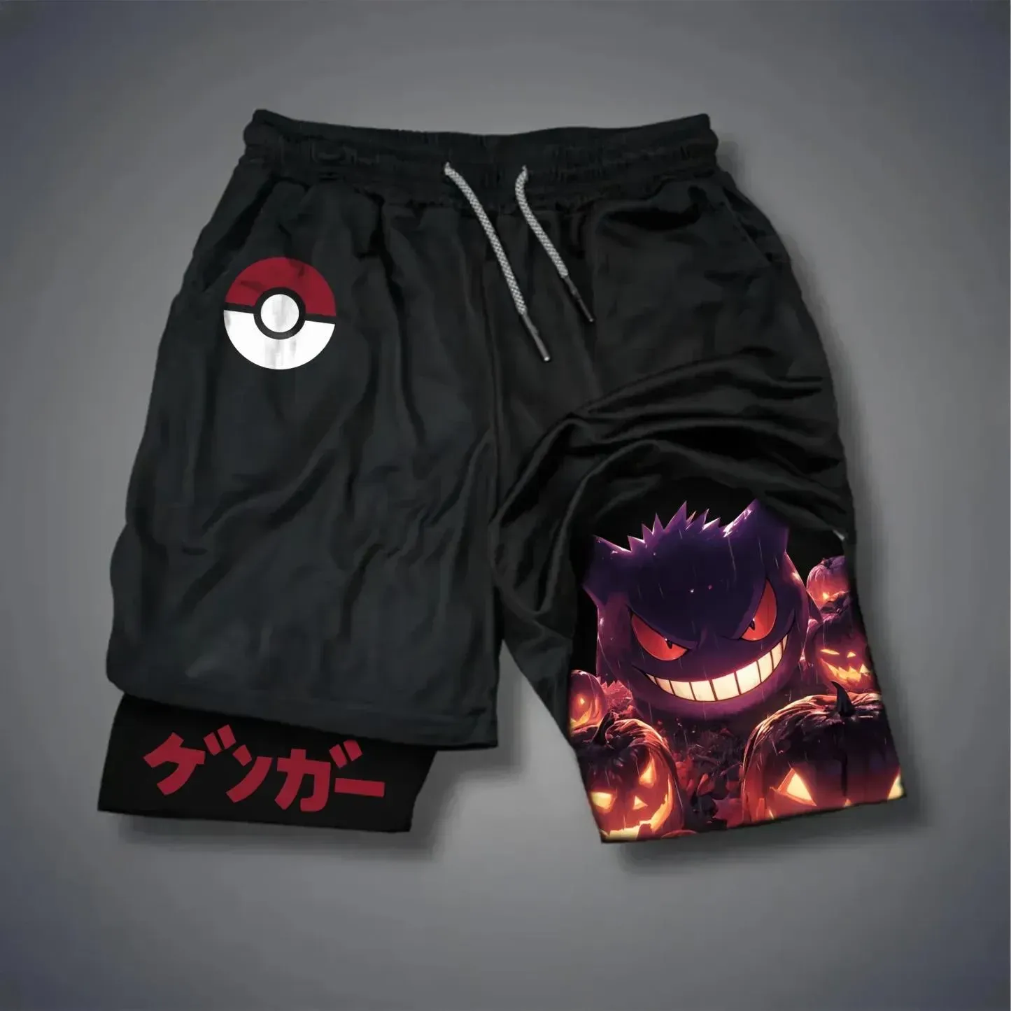 Pokémon Unisex Anime Pattern Halloween Gengar Shorts
