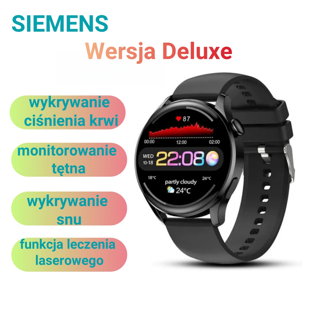 ✨💪Otwórz nową erę zdrowia! Zegarek do terapii laserowej Siemens, tętno, tętno, wszystko pod jedną kontrolą! 🕰️❤️