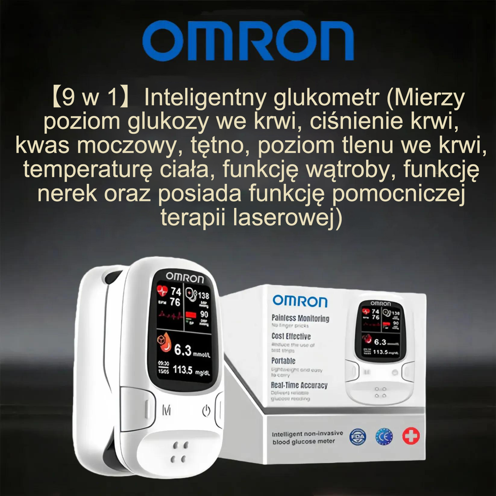 🩺Omron™ wprowadza na rynek nowy, nieinwazyjny, inteligentny glukometr 🔥Wyprodukowano w USA🔥