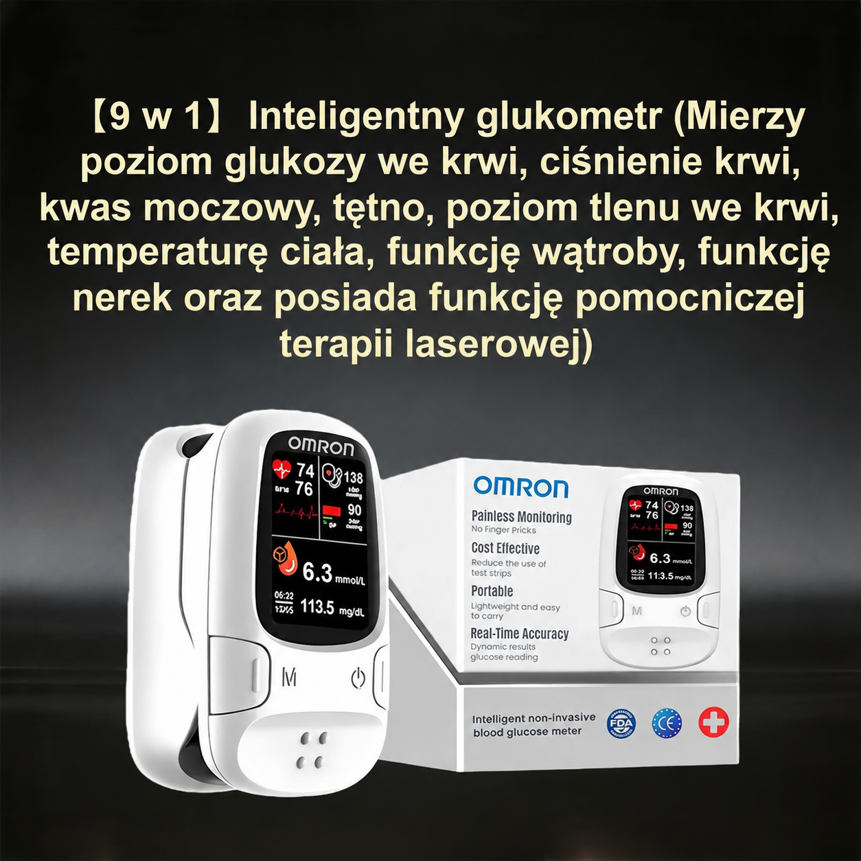 🔥 Promocja Black Friday! ✅ Omron™ prezentuje nowo wprowadzony na rynek nieinwazyjny inteligentny glukometr 🔥Wyprodukowano w USA🔥