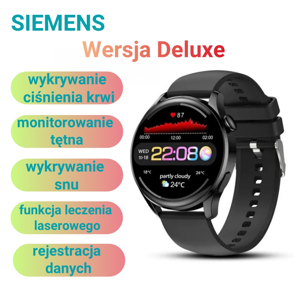 ✨💪Otwórz nową erę zdrowia! Zegarek do terapii laserowej Siemens, tętno, tętno, wszystko pod jedną kontrolą! 🕰️❤️