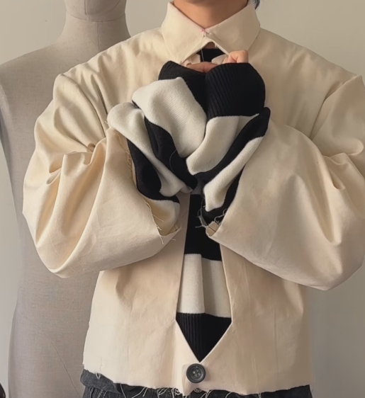 Necktie Cutout Jacket